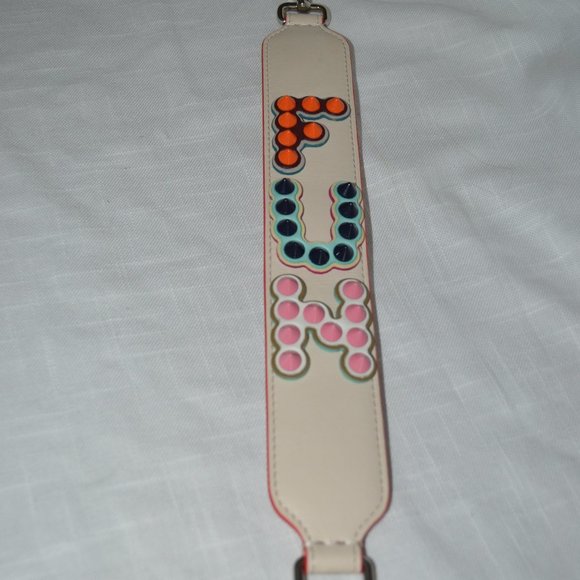 New $1225 Fendi Camelia Beige Leather Multicolor Studded FUN Mini Should… - Picture 4 of 9